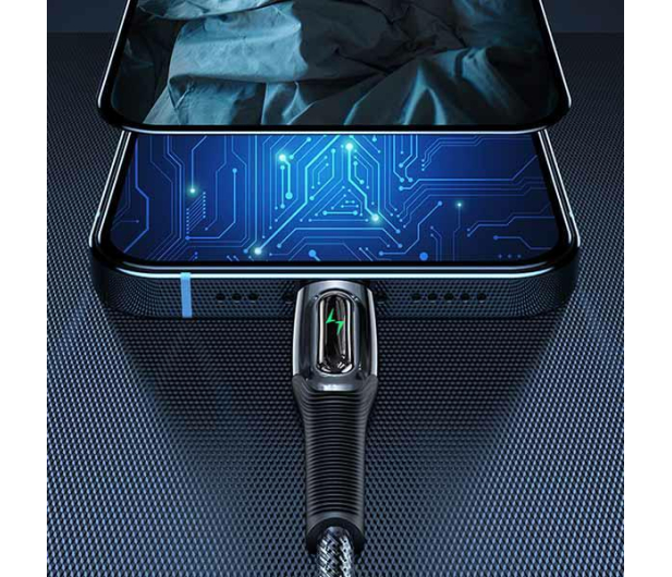 USAMS Kabel pleciony C/Lightning Smart Power-off 20W 1,2m zielony - 1568990 - zdjęcie 5
